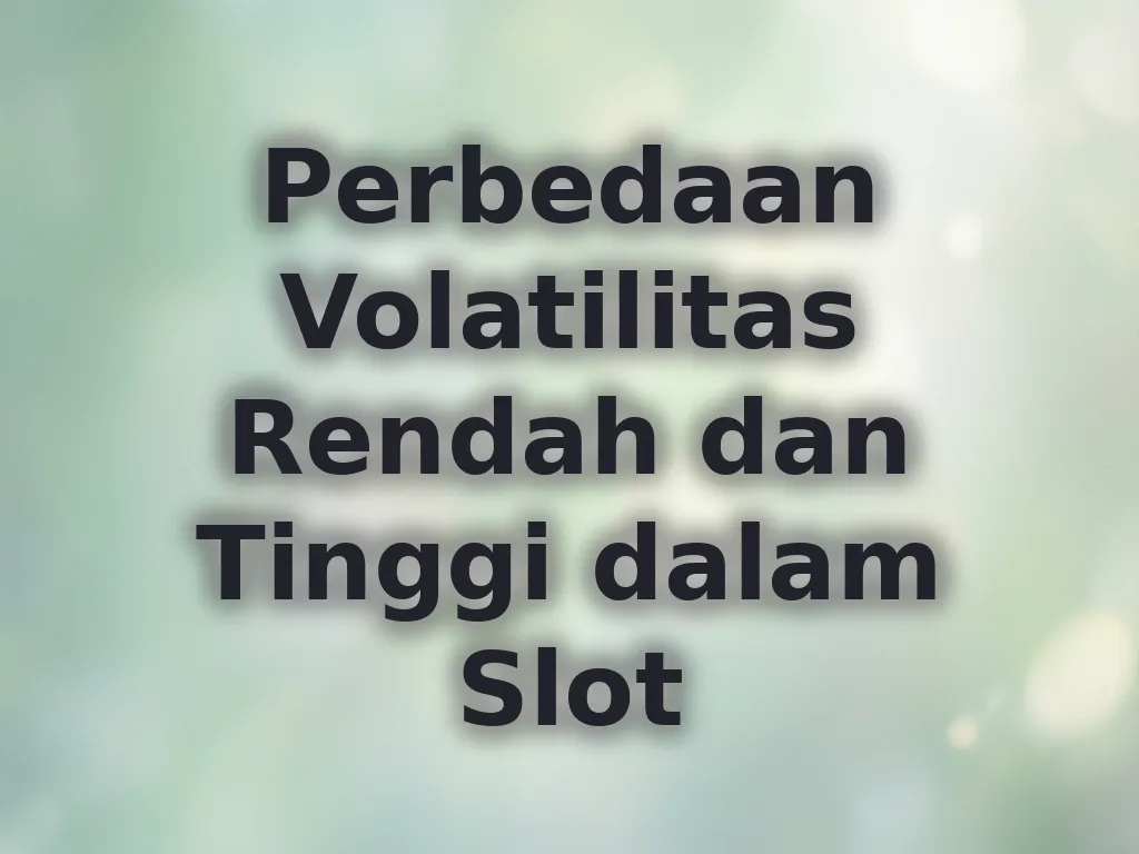 Perbedaan Volatilitas Rendah dan Tinggi dalam Slot